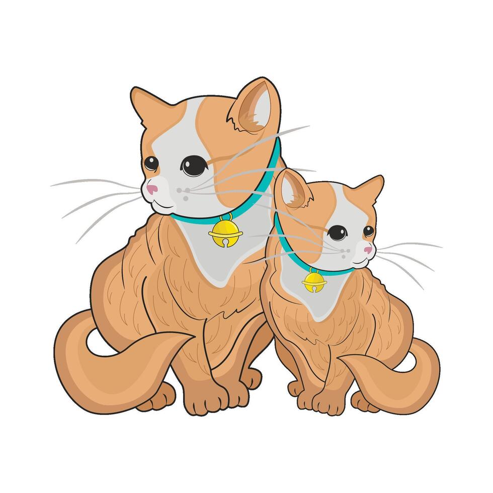 illustration of two cats vector