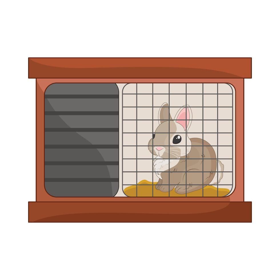 illustration of rabbit cage vector