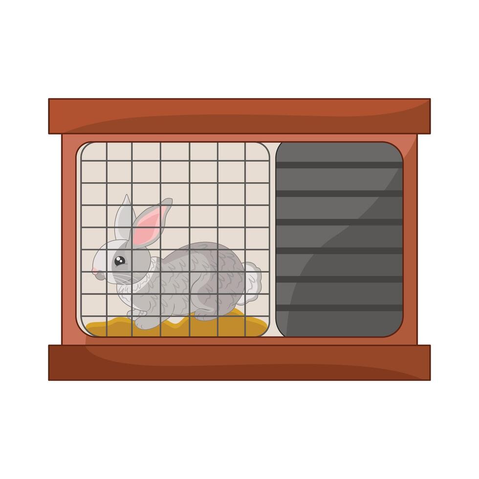 illustration of rabbit cage vector