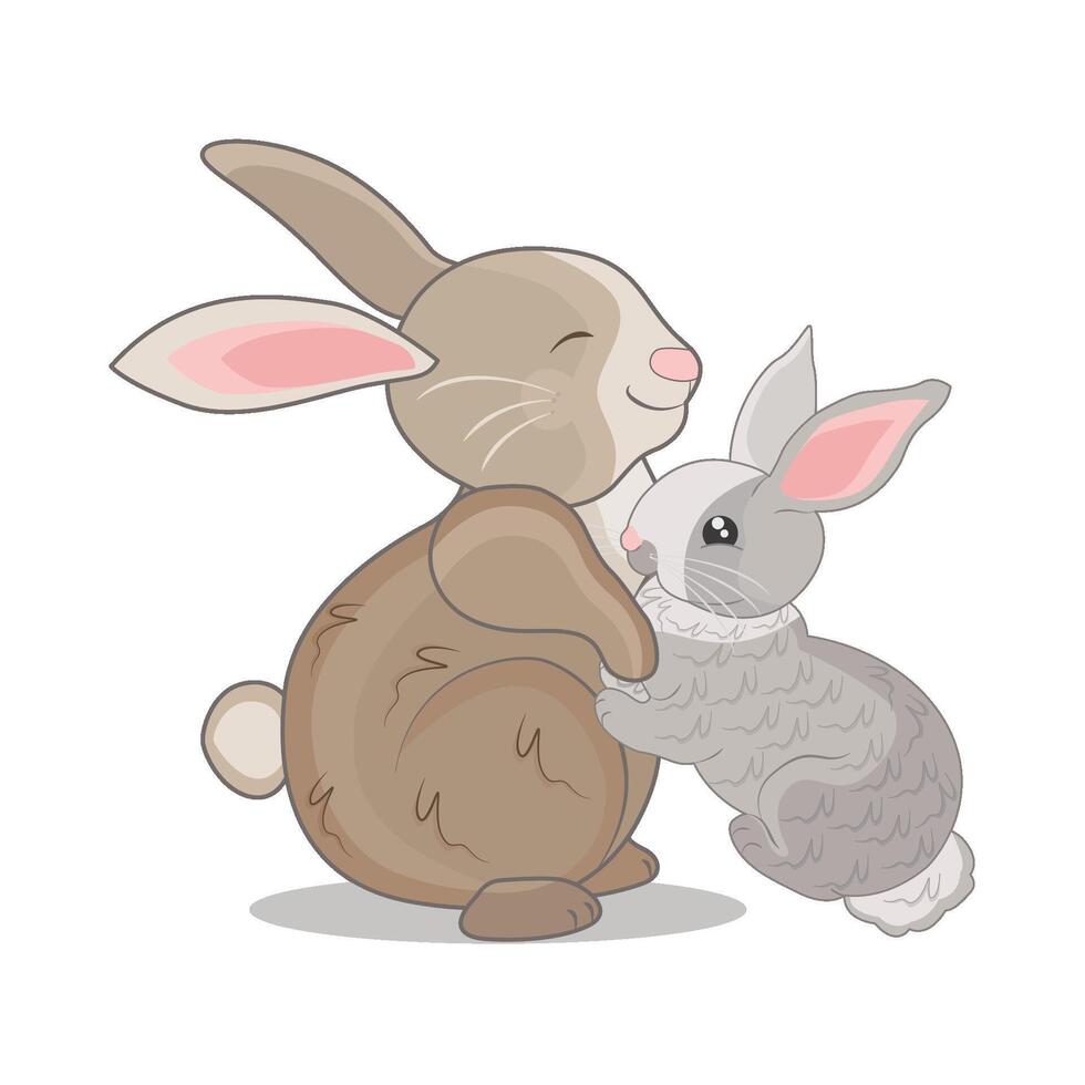 illustration of two rabbits vector