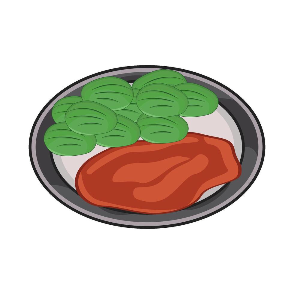illustration of sambal petai vector
