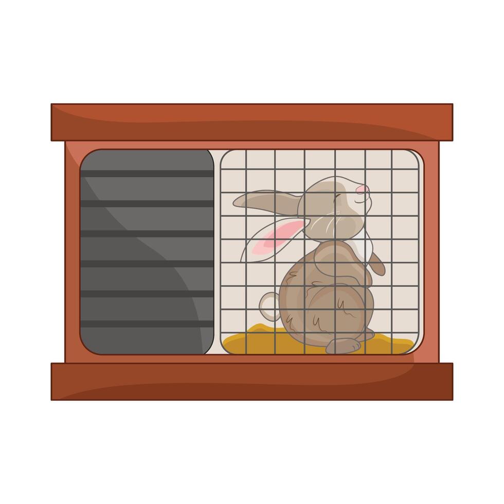 illustration of rabbit cage vector