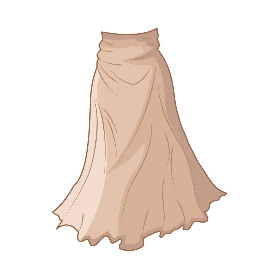 illustration of long skirt vector