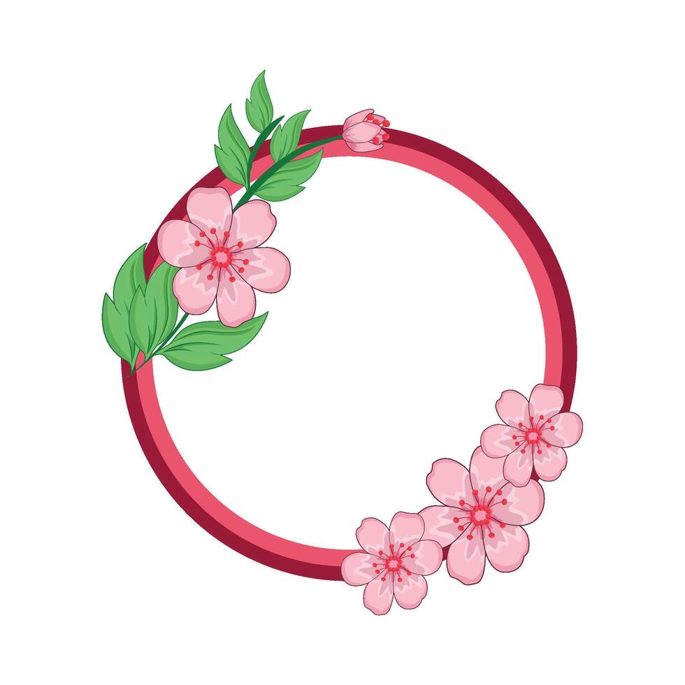 illustration of  cherry blossom frame vector