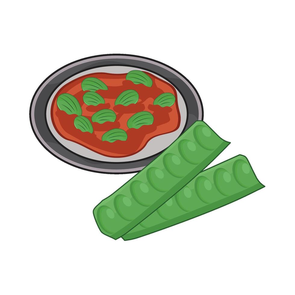 illustration of sambal petai vector