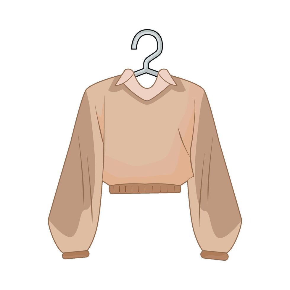 illustration of crop sweater vector