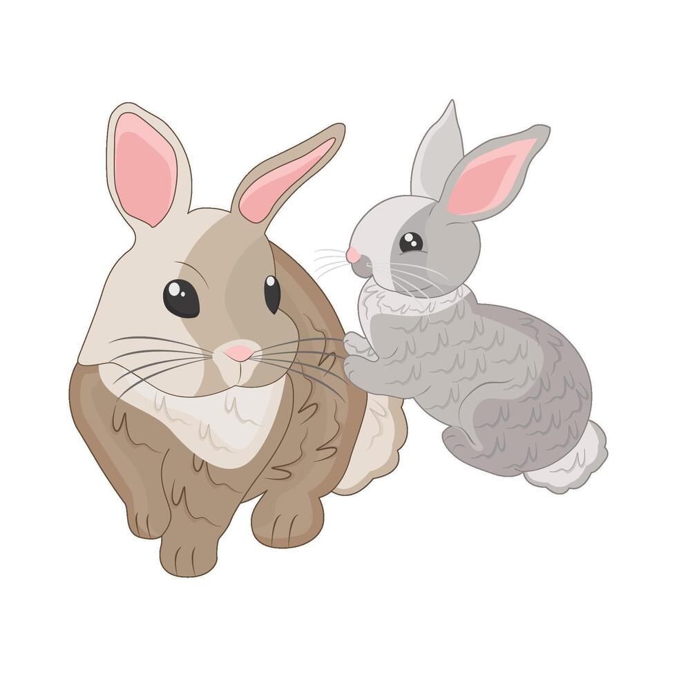 illustration of bunny  couple vector