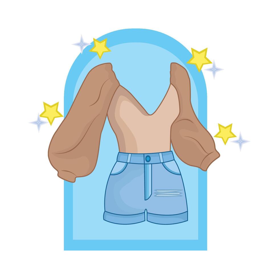 ilustración de mujer ropa vector