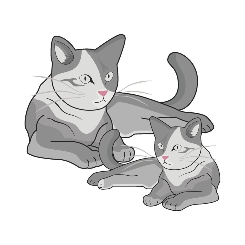 illustration of two cats vector