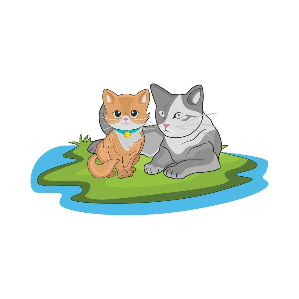 illustration of two cats vector