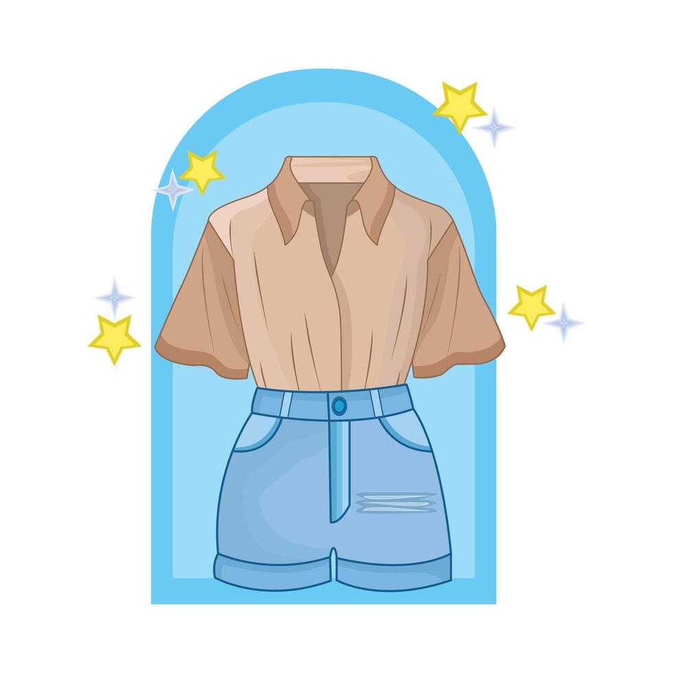 ilustración de mujer ropa vector