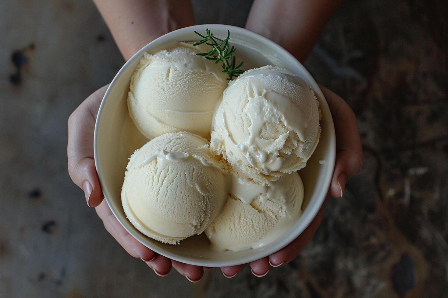 AI generated Vanilla Ice Cream Scoops on White Background. photo