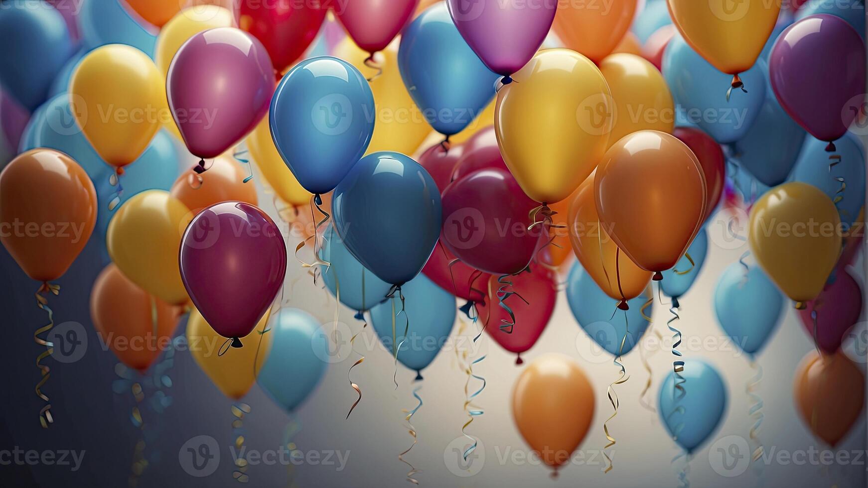 ai generado vistoso globos en el aire, vistoso globos fondo, de colores globo fondo de pantalla, contento antecedentes foto