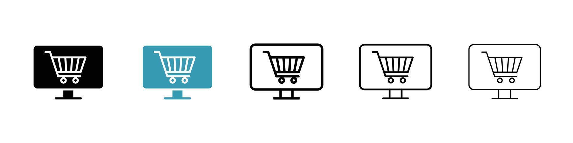 icono de compras online vector