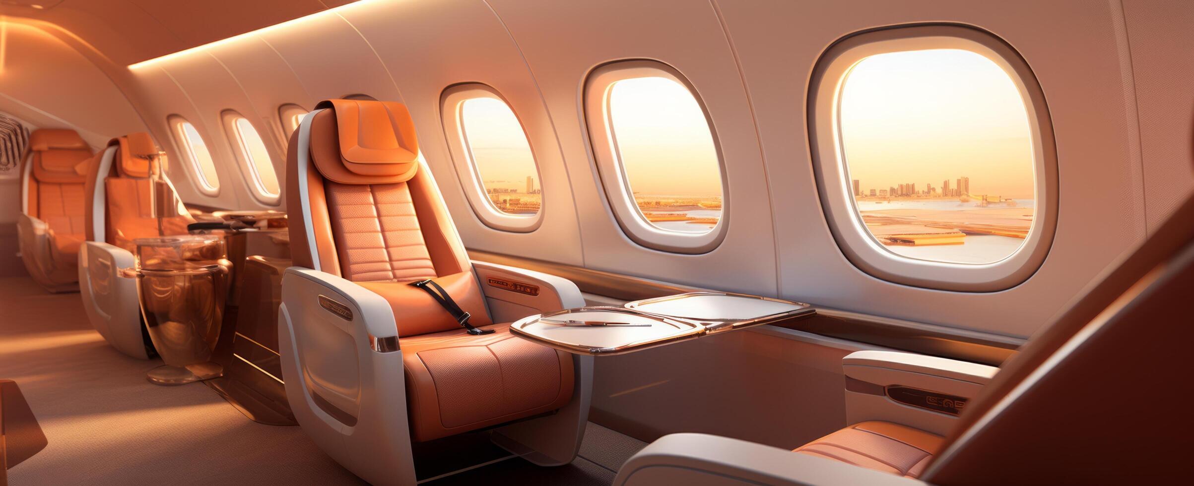 AI generated aircraft cabin interior designs photo