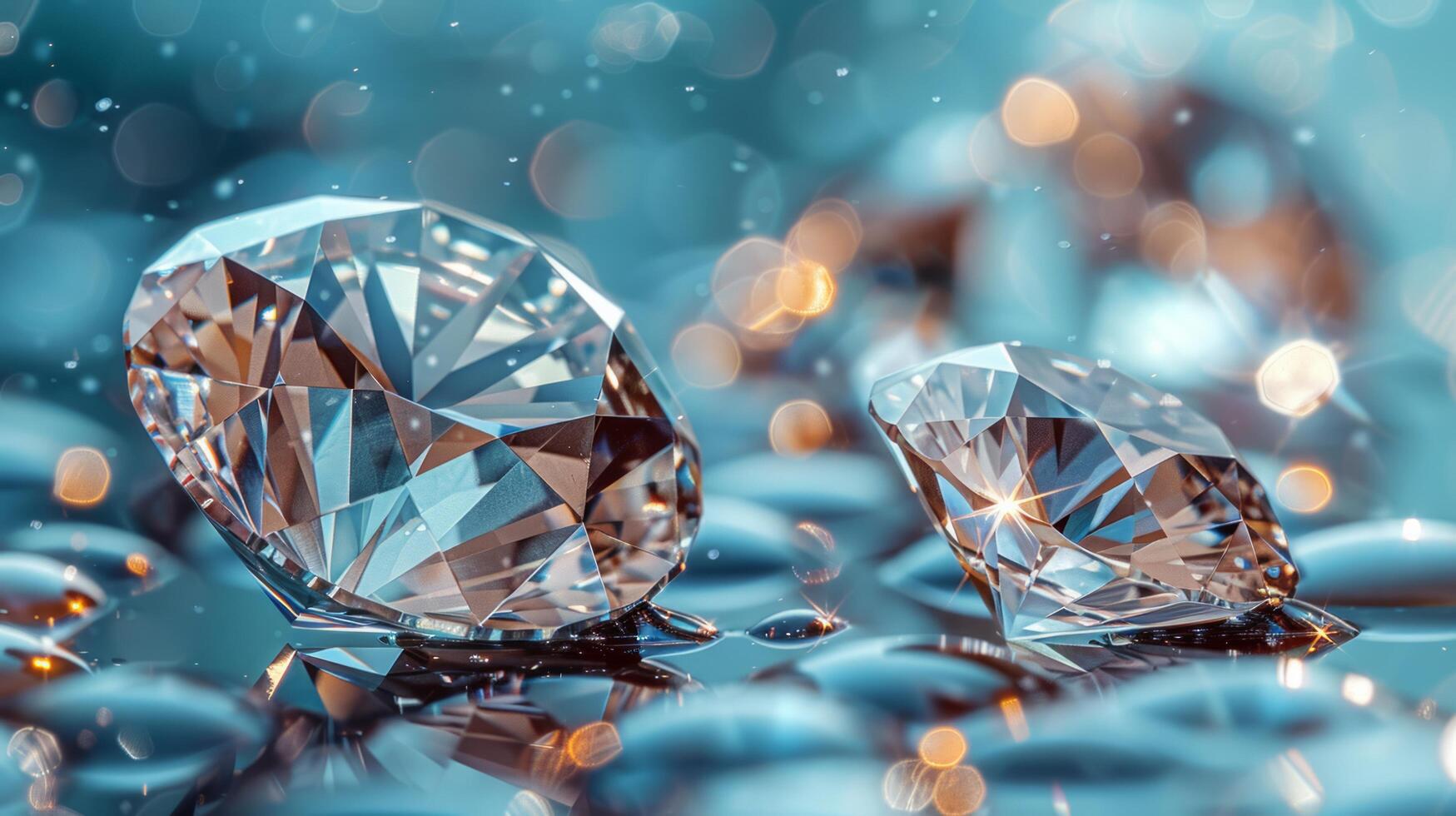 AI generated Three Diamonds on Table photo