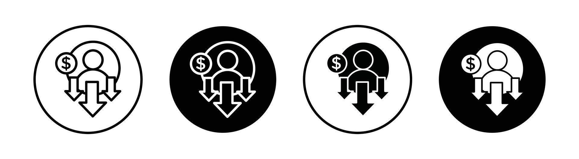 Reduce labor costs icon vector