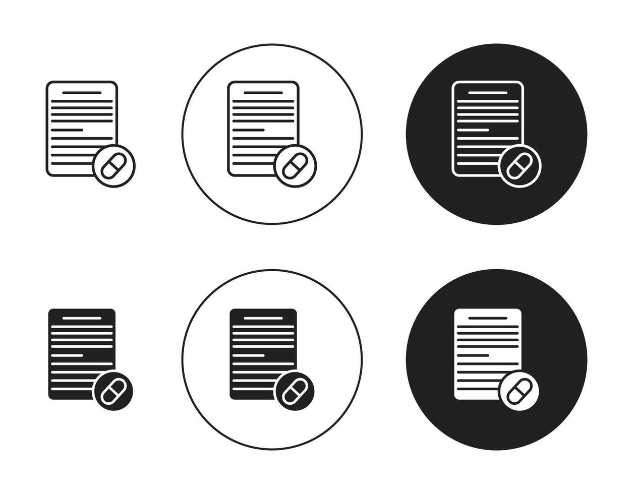 Prescription and capsule icon vector