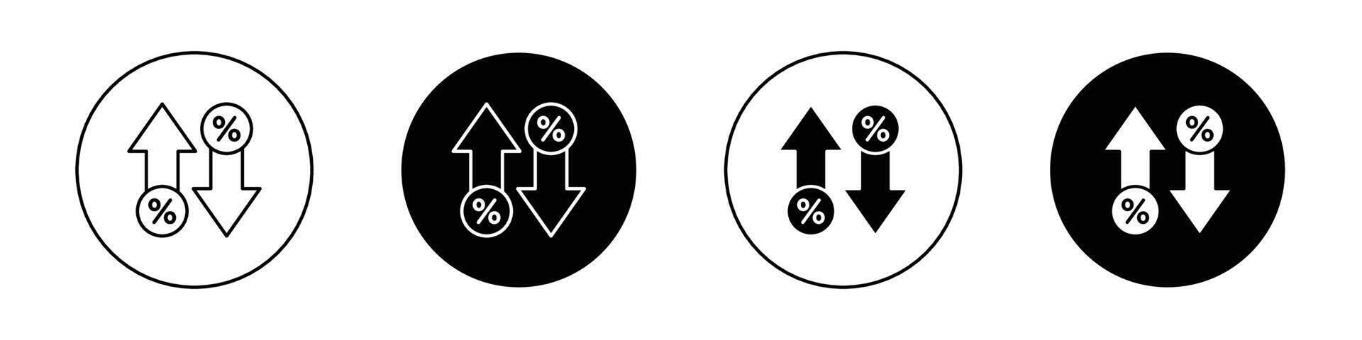 High and Low Percent arrow icon vector