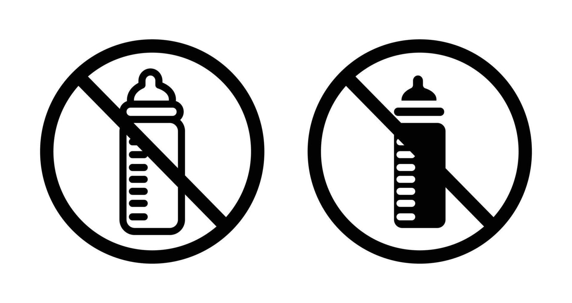 Feeding bottle forbidden icon vector