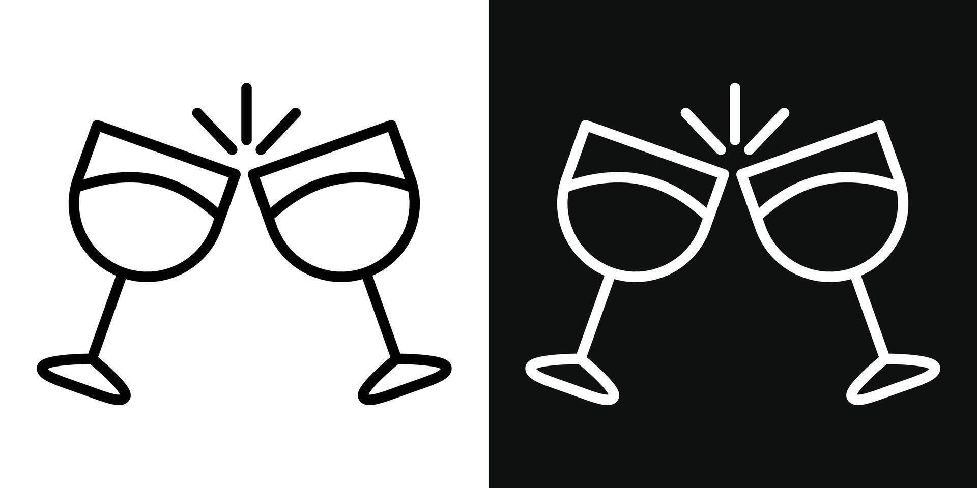 Clinking glasses icon vector