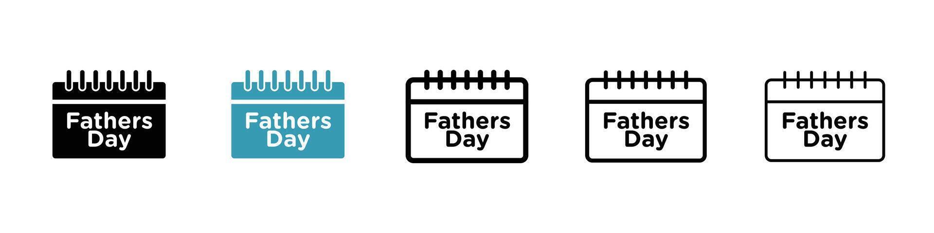 Fathers day calendar icon vector