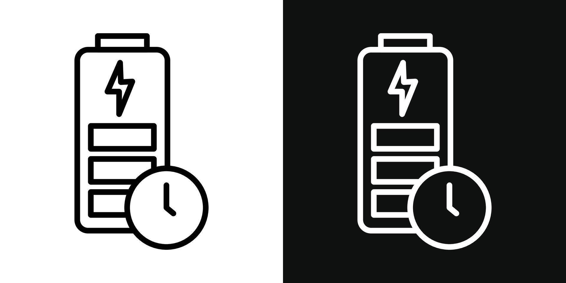 Battery time icon vector