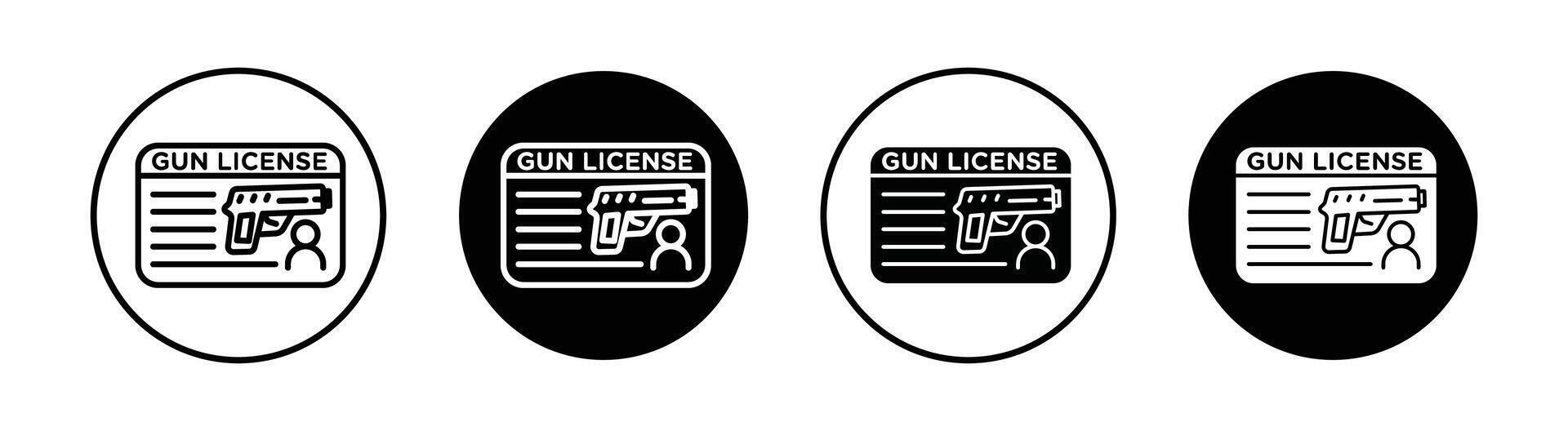 Gun license icon vector