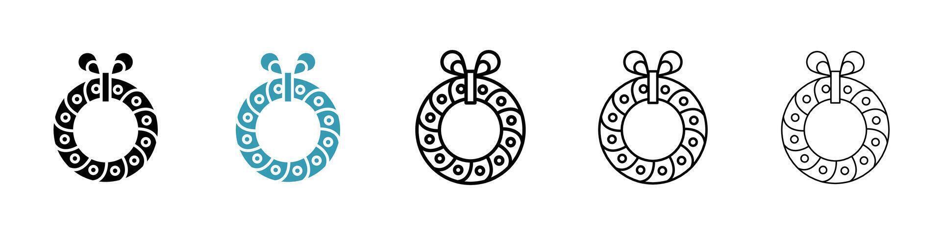 Christmas wreath icon vector