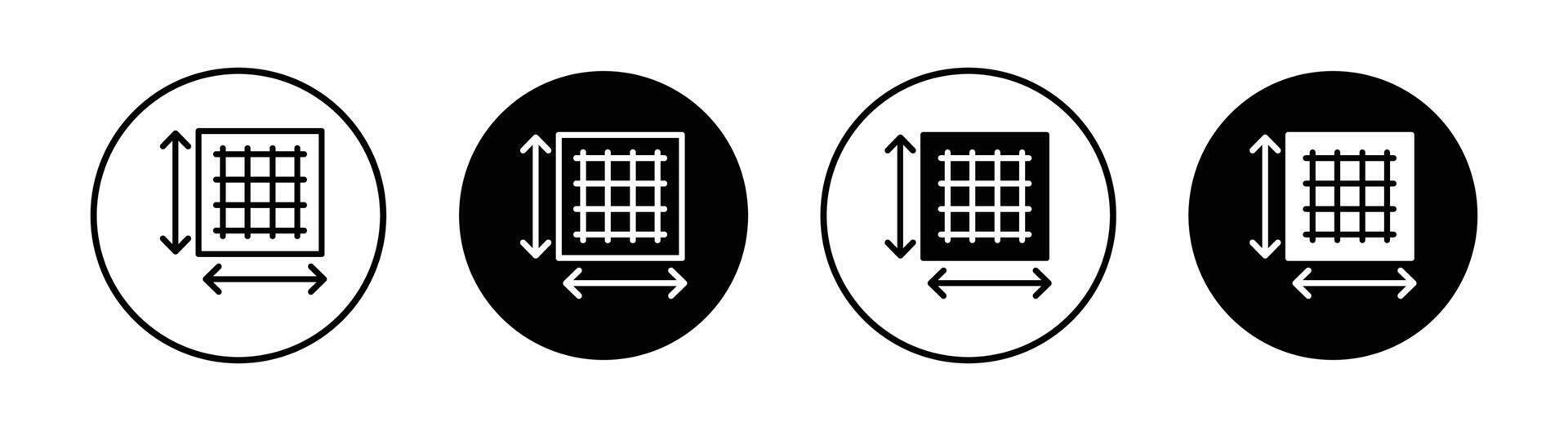 zona y dimensión icono vector