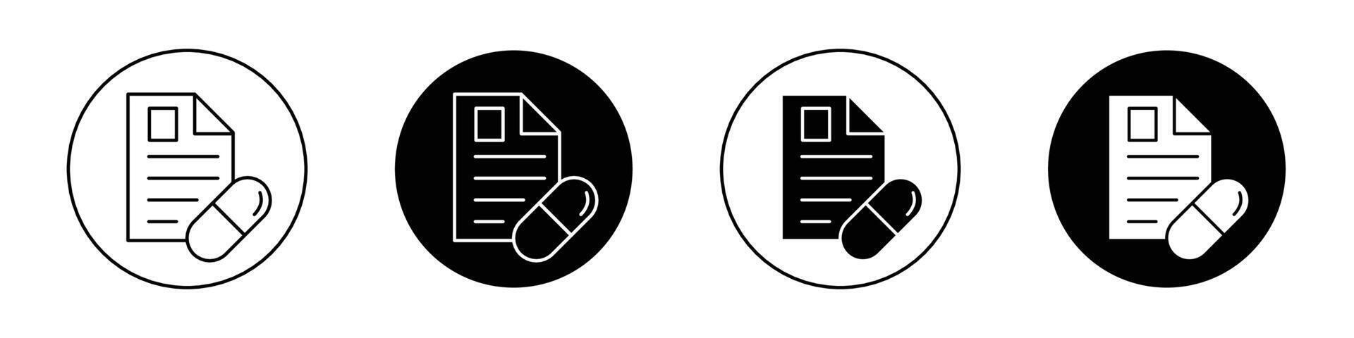 Prescription and capsule icon vector