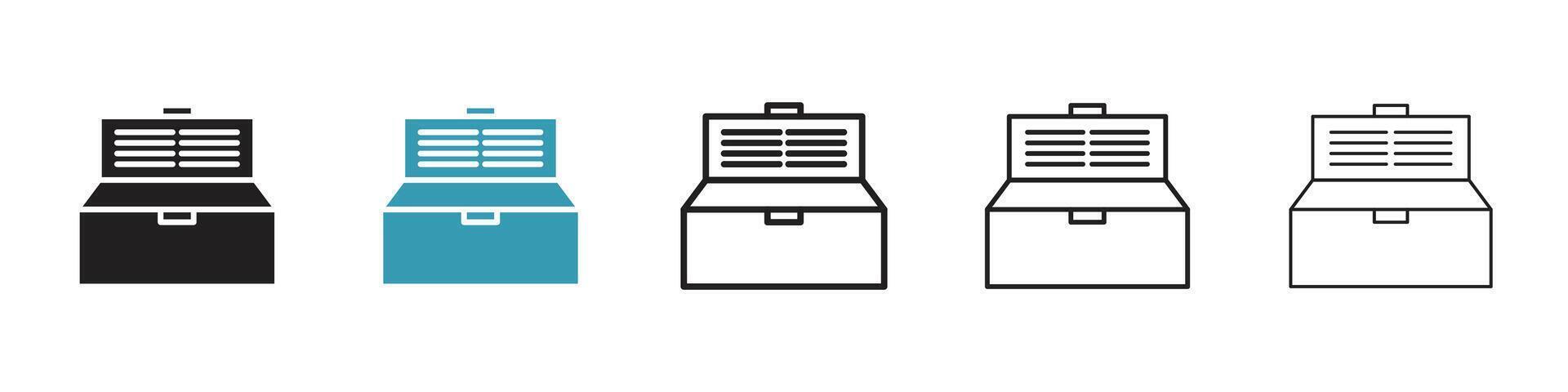 Horizontal shop refrigerator icon vector