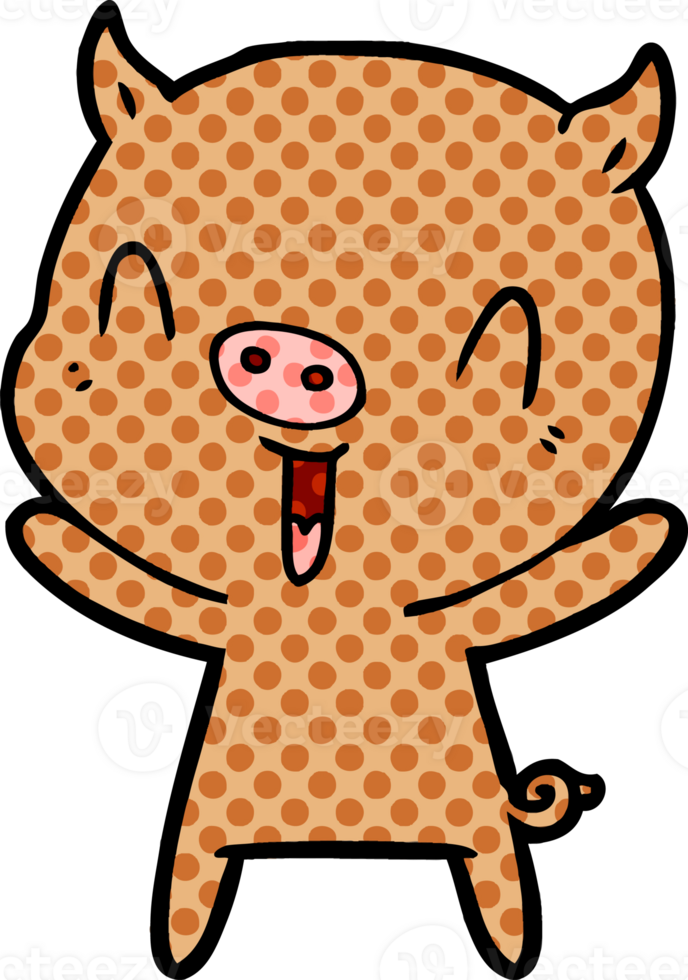 happy cartoon pig png
