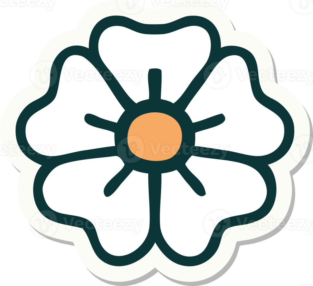 sticker of tattoo in traditional style of a flower png
