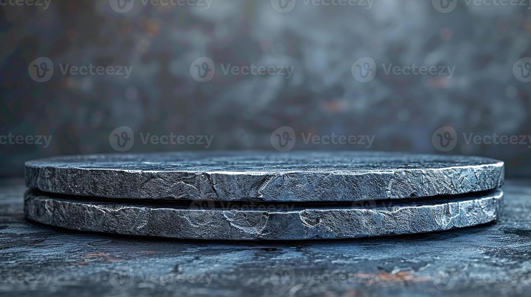 AI generated a close up of a stone table with a dark background photo