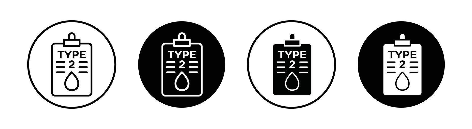 Type 2 diabetes icon vector