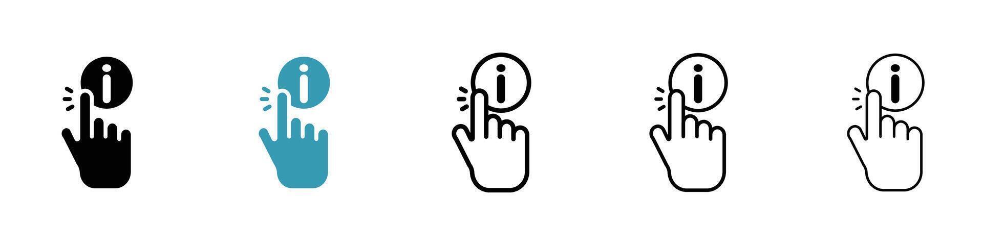 Hand with information icon vector