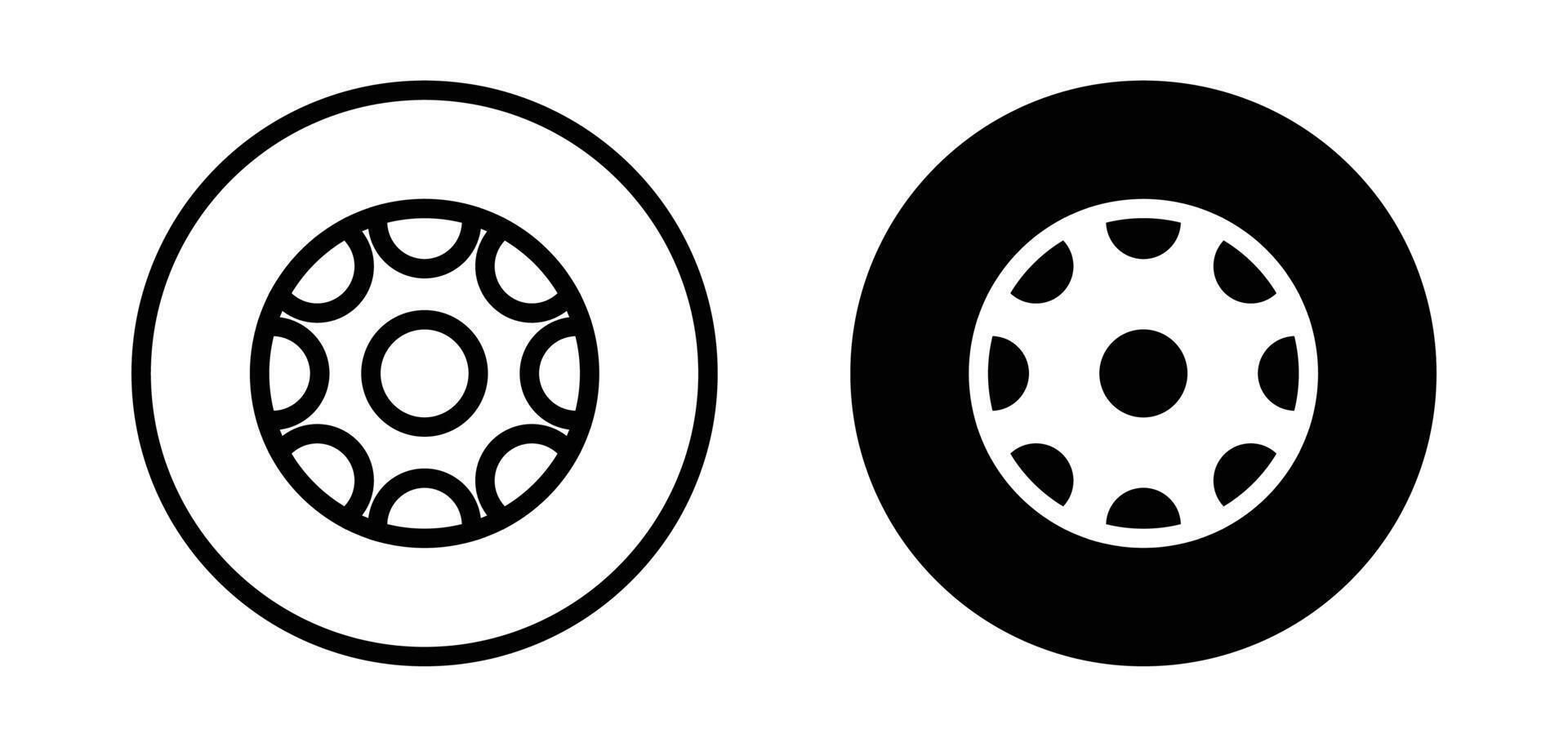 icono de rueda de coche vector