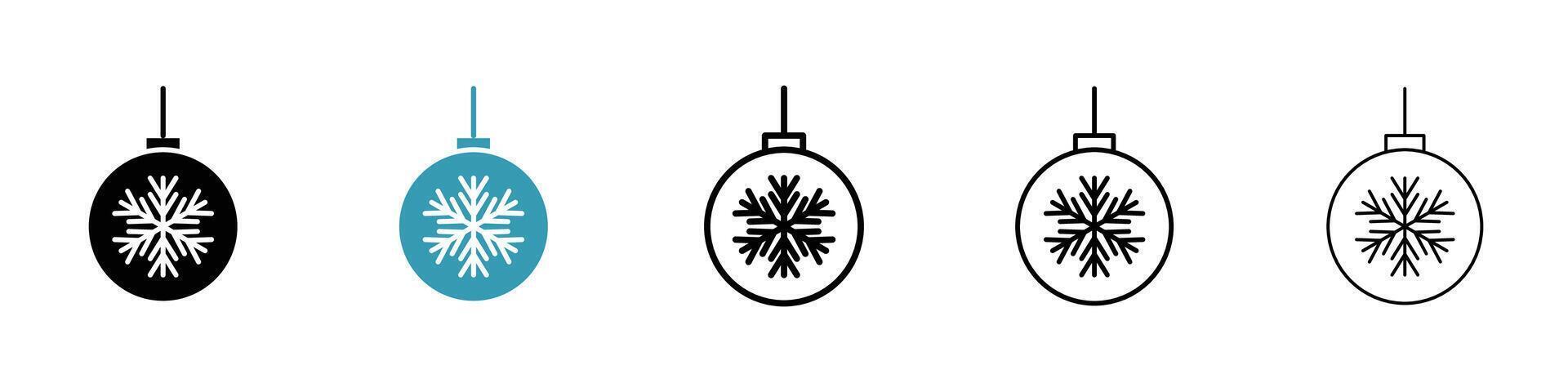 Navidad árbol pelota icono vector