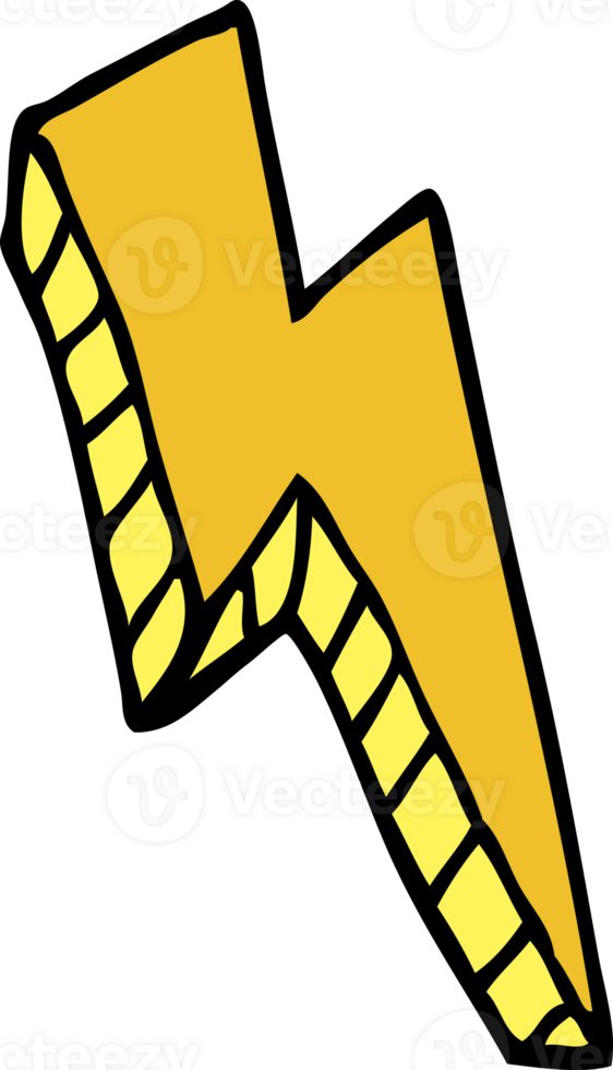 cartoon doodle thunder bolt png