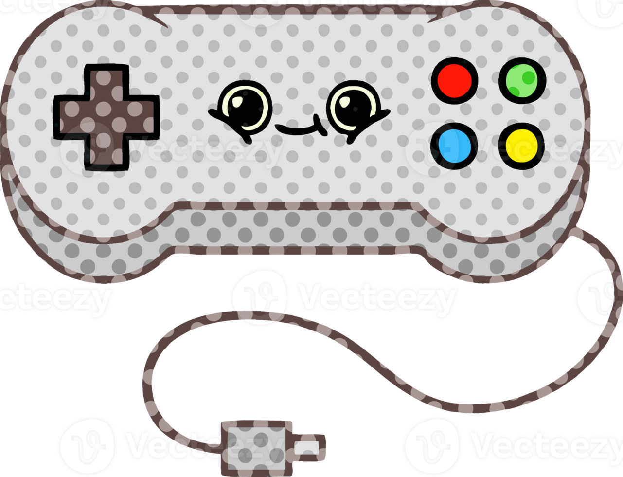 comic book style cartoon of a game controller png