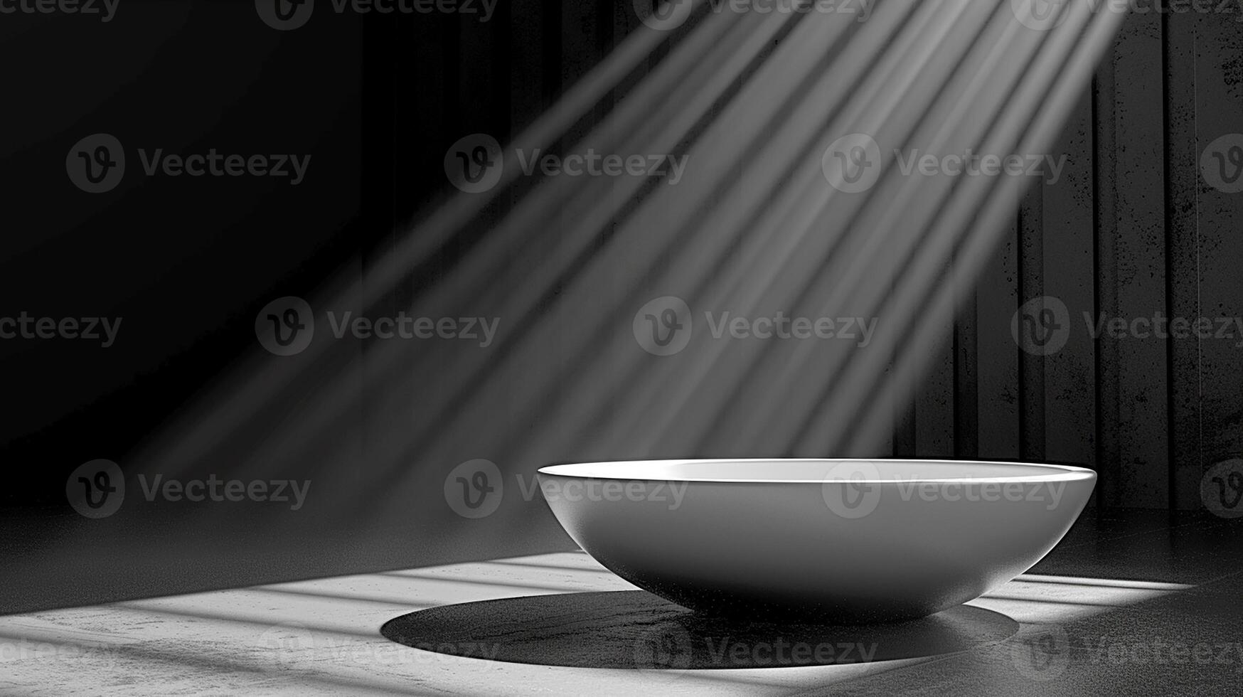 AI generated a bowl of water in a room with sunlight shining through the window photo