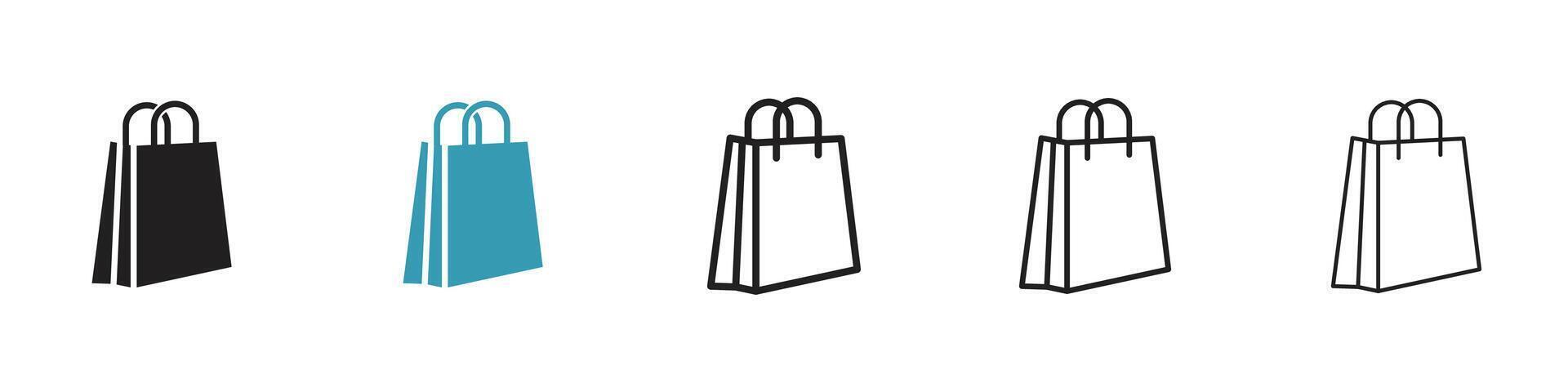 icono de bolsa de compras vector