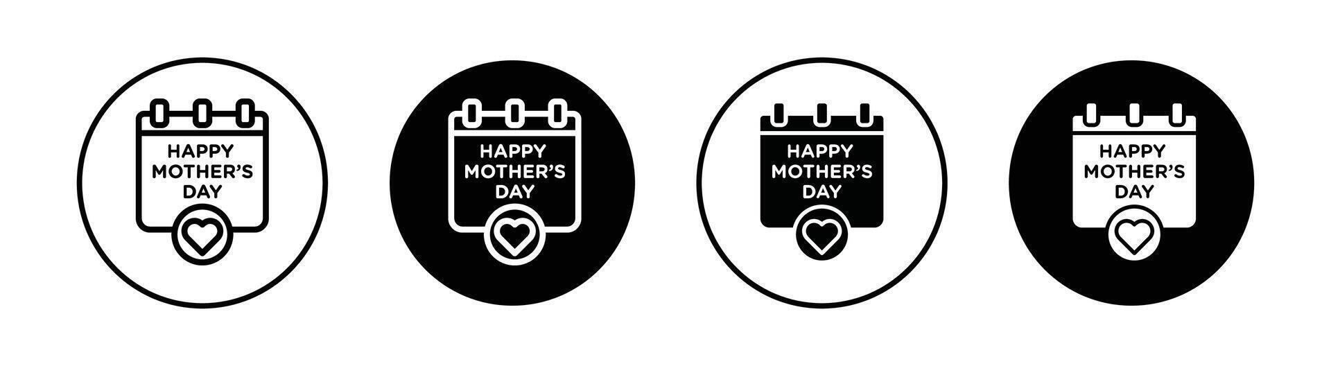 Mothers day calendar icon vector
