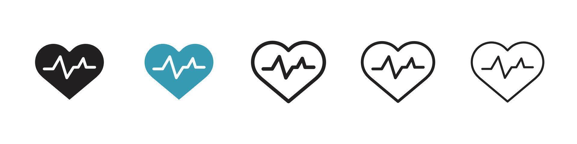 Heart rate pulse icon vector