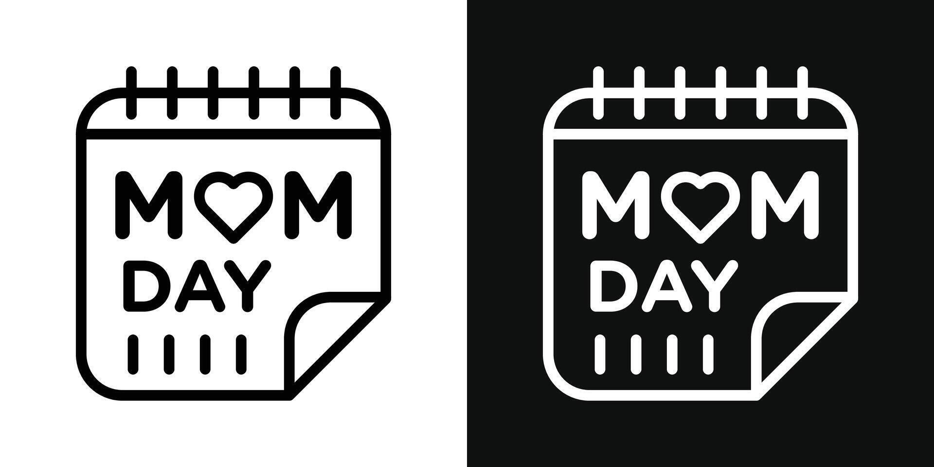 Mothers day calendar icon vector