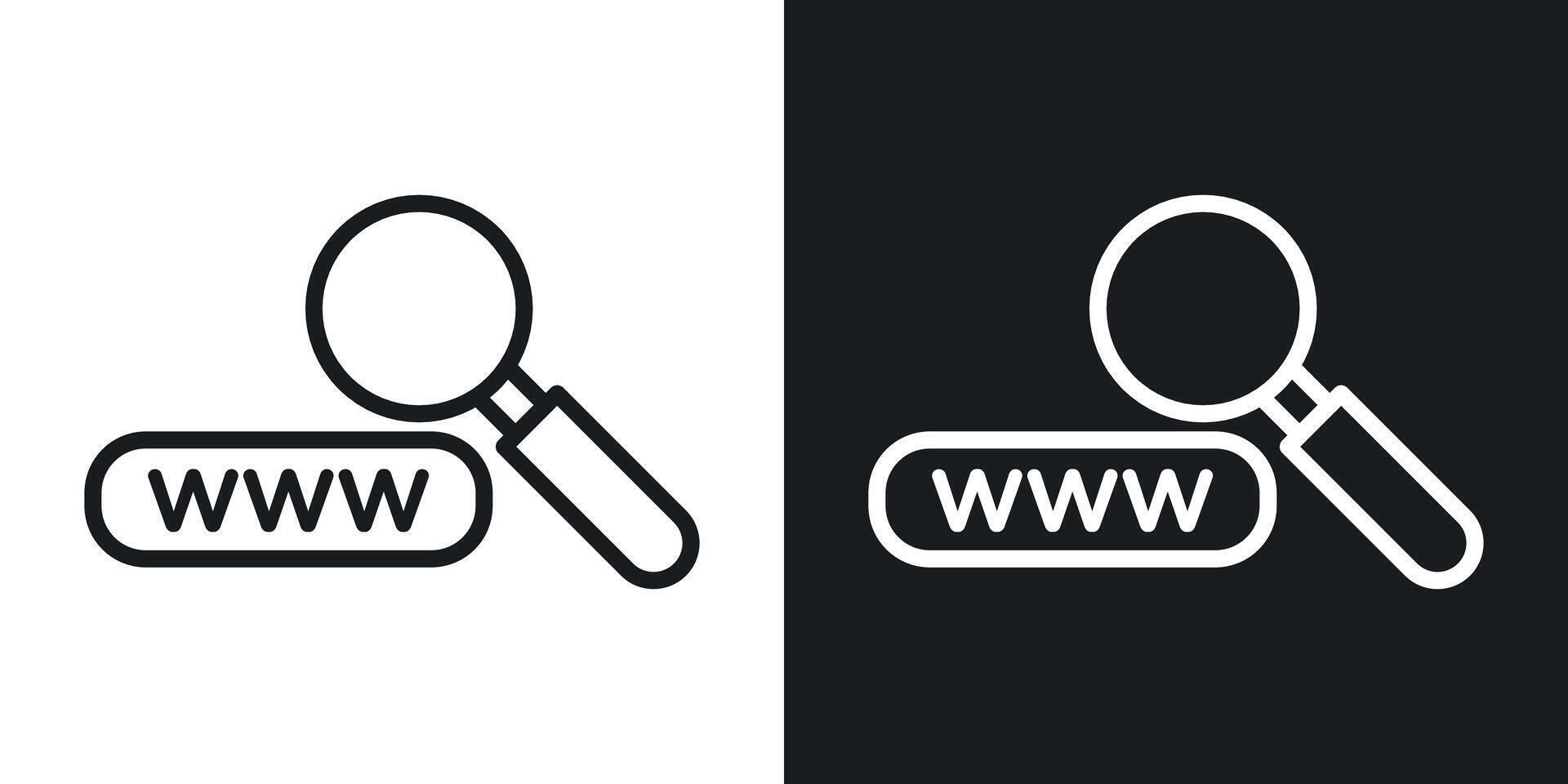 buscando sitio web icono vector