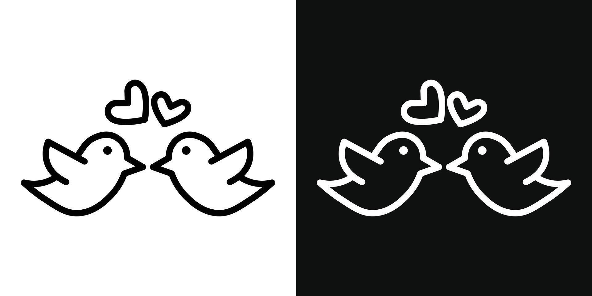 Lover birds icon vector