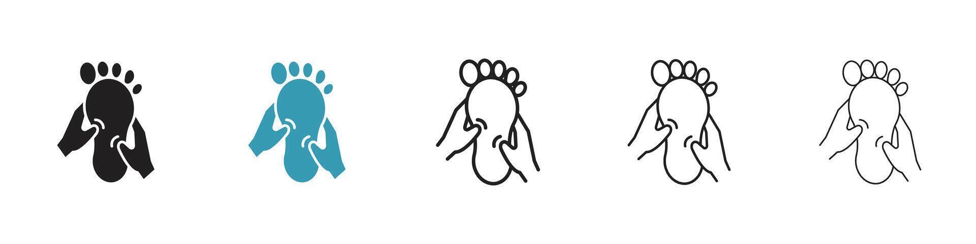 Reflexology foot massage icon vector