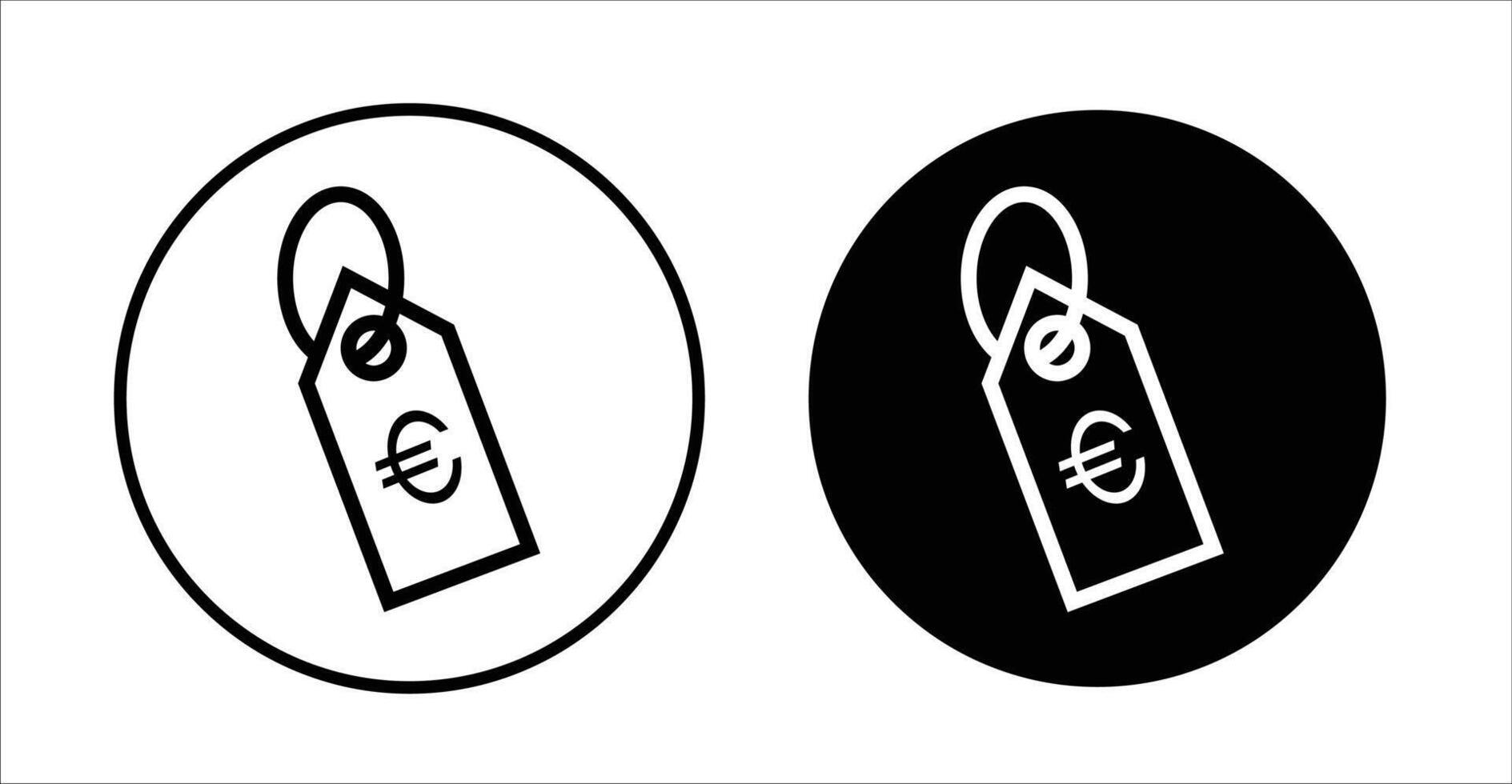 Euro tag icon vector